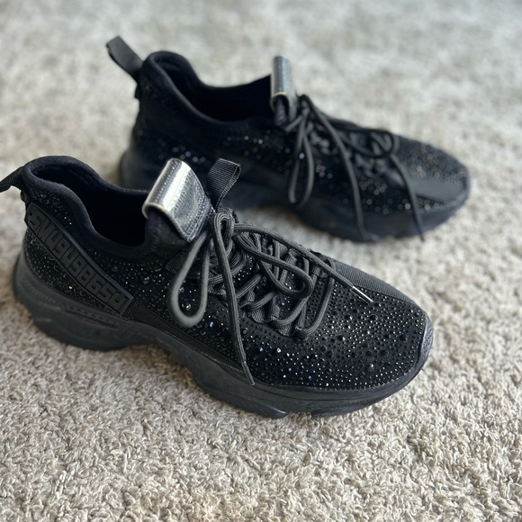 Steve Madden Black Glitter Sneakers - Picture 2 of 7